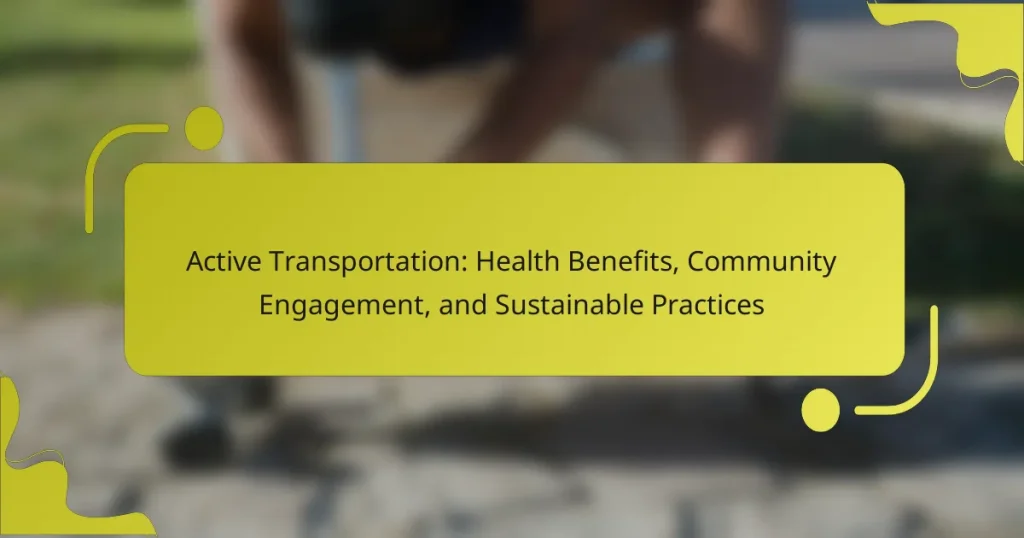 Active Transportation: Health Benefits, Community Engagement, and Sustainable Practices
