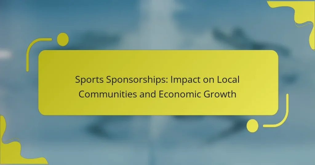 Sports Sponsorships: Impact on Local Communities and Economic Growth