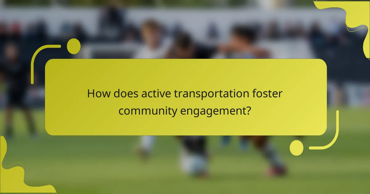 How does active transportation foster community engagement?