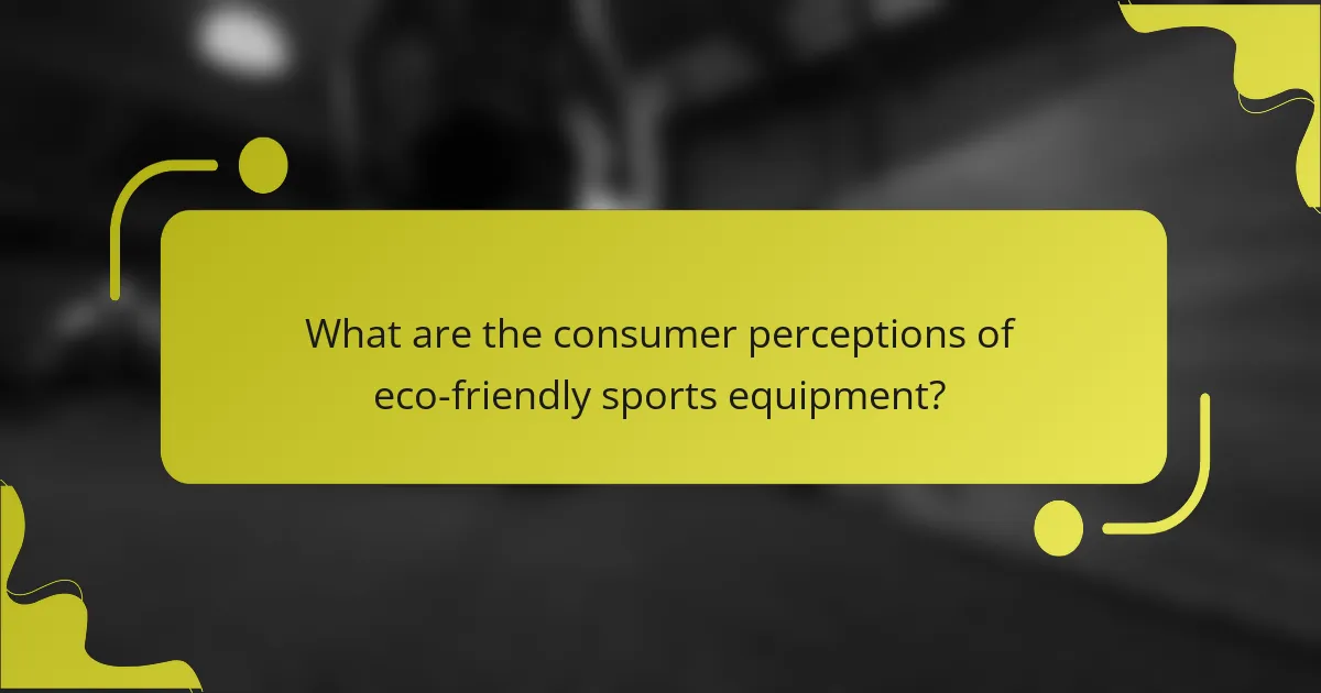 What are the consumer perceptions of eco-friendly sports equipment?