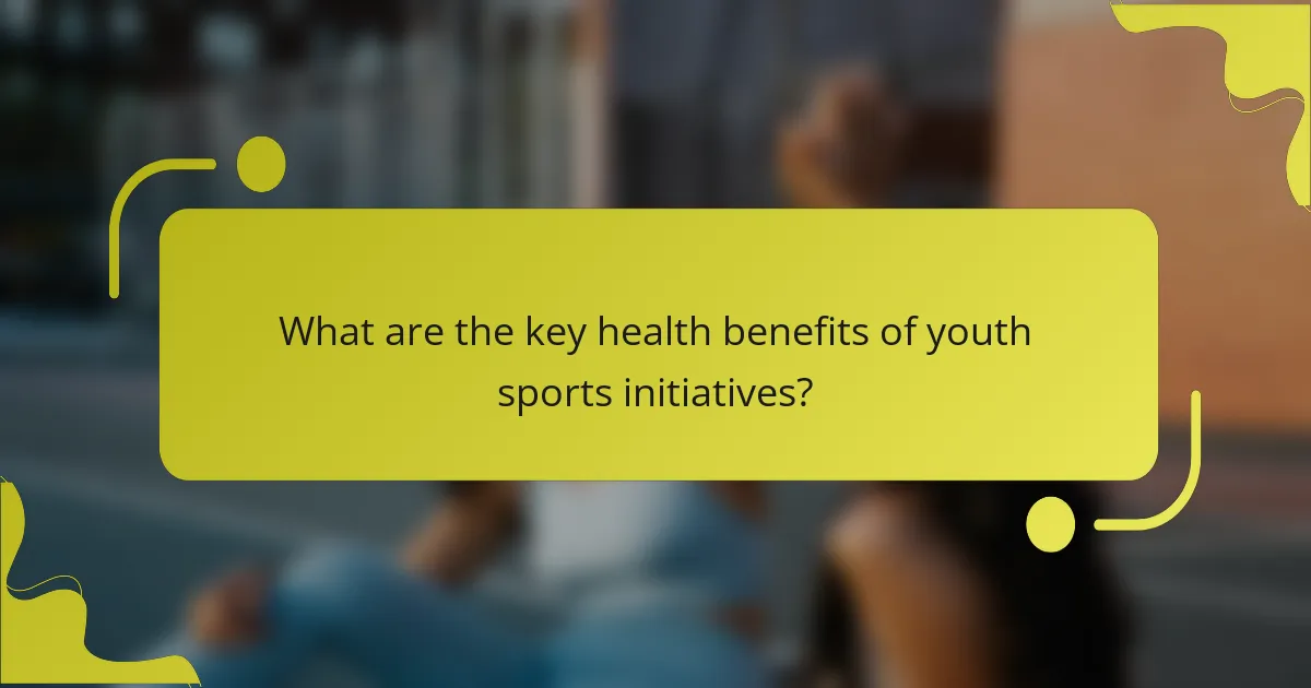 What are the key health benefits of youth sports initiatives?