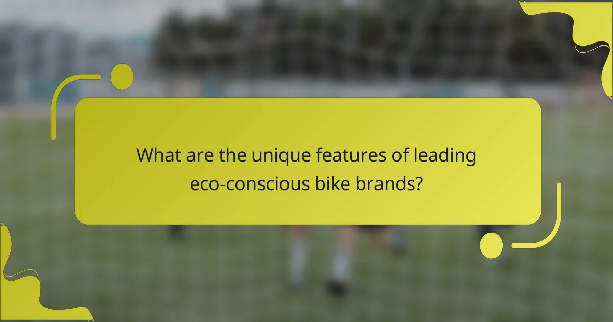 What are the unique features of leading eco-conscious bike brands?