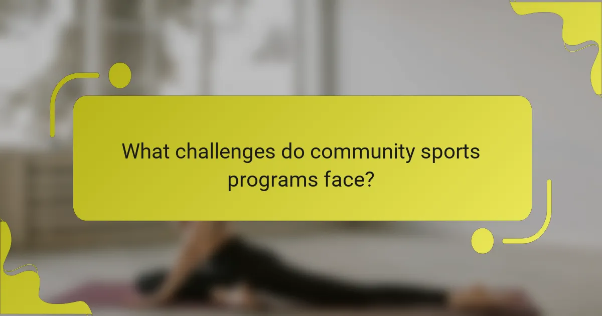 What challenges do community sports programs face?