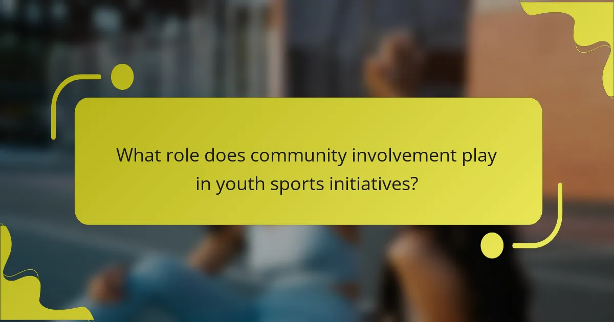 What role does community involvement play in youth sports initiatives?
