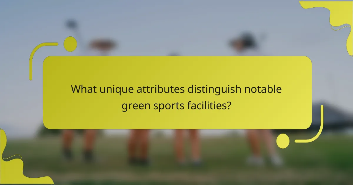 What unique attributes distinguish notable green sports facilities?