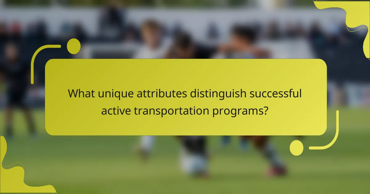 What unique attributes distinguish successful active transportation programs?