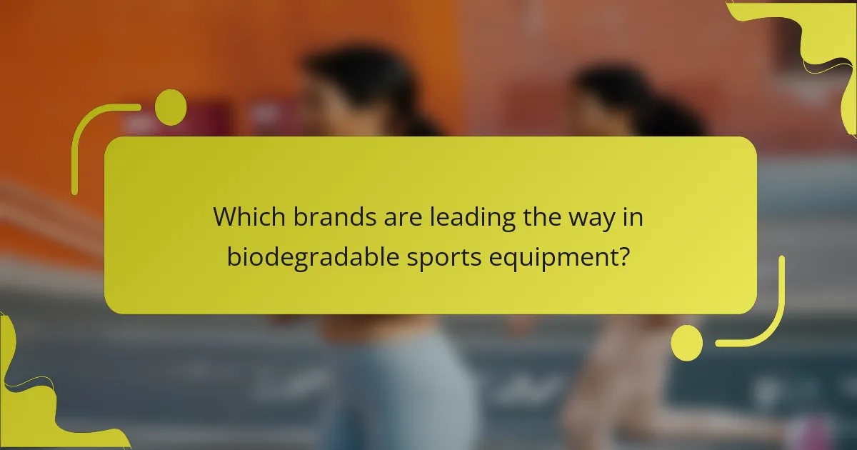 Which brands are leading the way in biodegradable sports equipment?